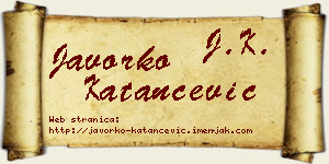 Javorko Katančević vizit kartica